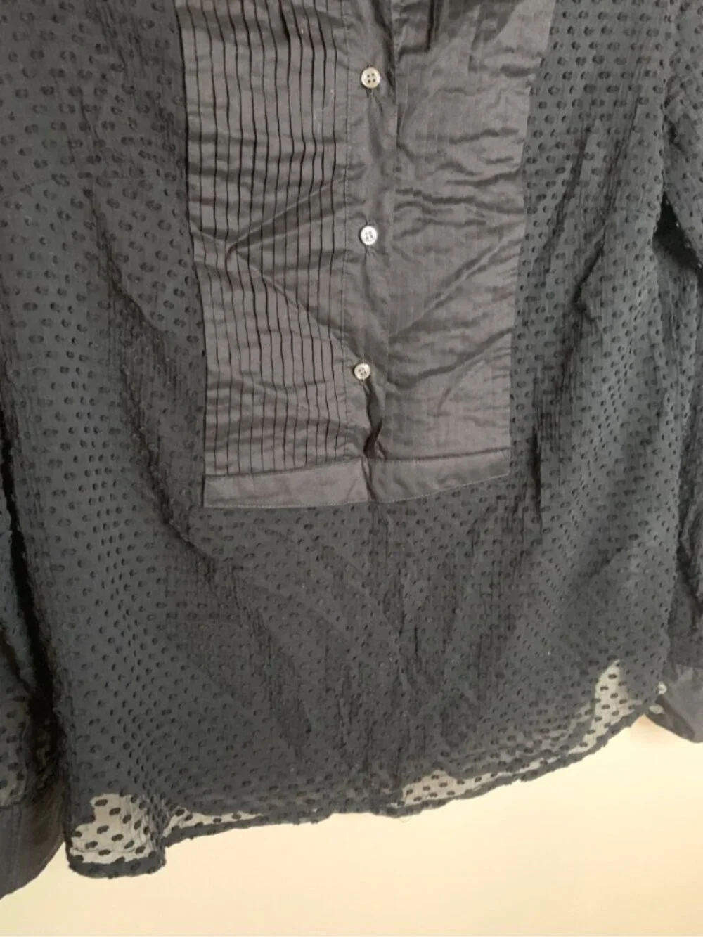 J. Crew Black Blouse Semi Sheer 0